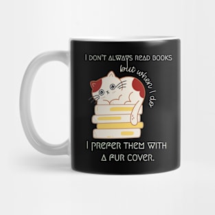 Funny Cat with Books Pun Mug